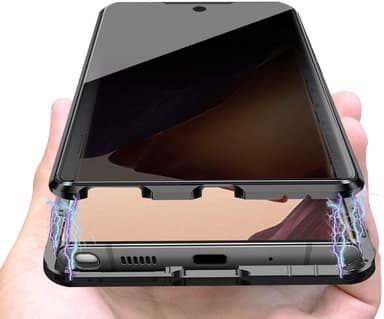 Mobilcover Samsung Galaxy Note 20 Ultra i hærdet glas / magnetisk sort