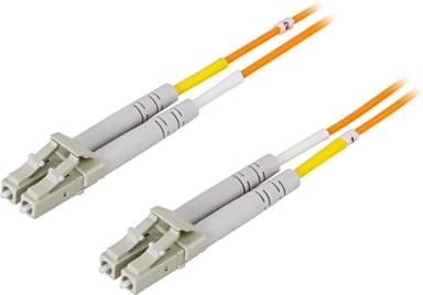 DELTACO OM1 fiberkabel, LC - LC, duplex, UPC, 62.5 / 125, 15m, orange