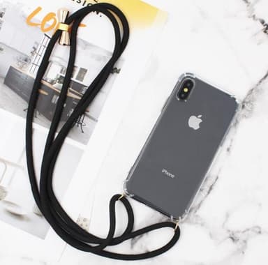 iPhone 11 Pro Max etui med halskæde TPU Sort