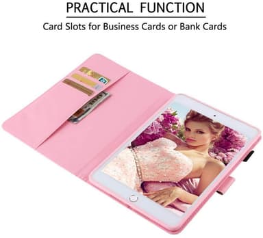 iPad Air / 2 / 9,7 "etui Pink / White Cat-motiv