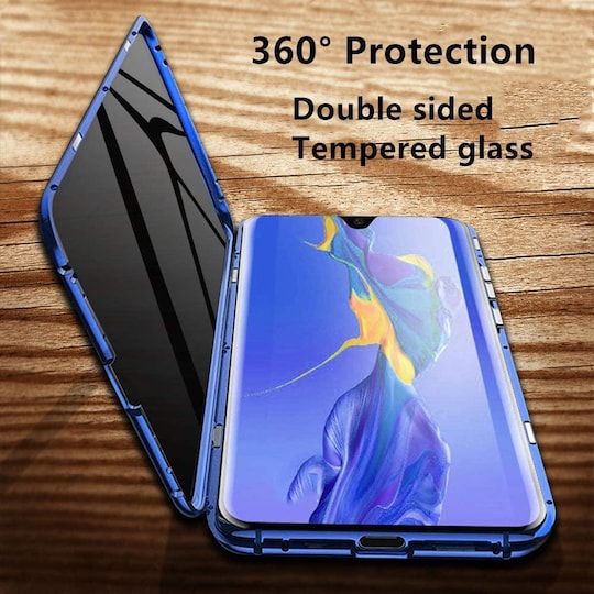 Mobilcover Samsung Galaxy A30S / A50 / A50S dobbeltsidet hærdet glas sort