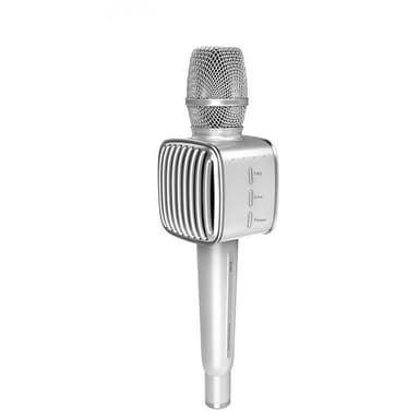 Karaoke mikrofon trådløs med Bluetooth-højttaler sølv
