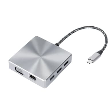 USB-C Hub Multiport-adapter 10-i-1-stik grå