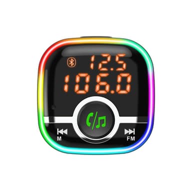 FM-sender USB MP3 Bluetooth 5.0 til bilen Sort