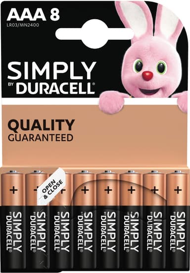 Duracell Simply AAA alkaline batterier (8 stk)
