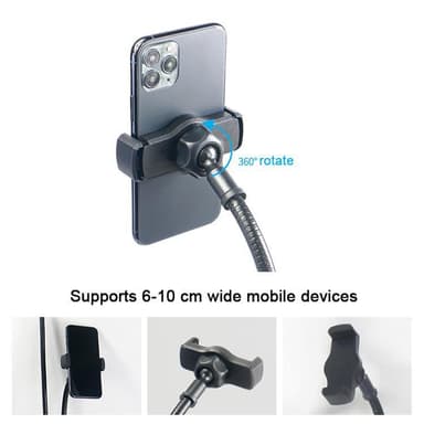 Multifunktions LED ring lys og stativ til mobiltelefon og mikrofon, tre justerbar lys-tilstand