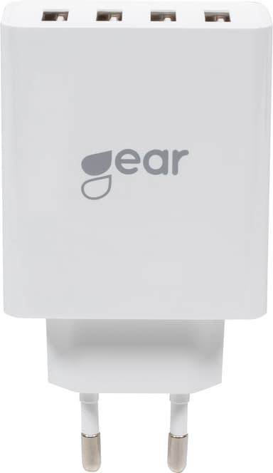 Gear 220V firedobbelt vægoplader 665096