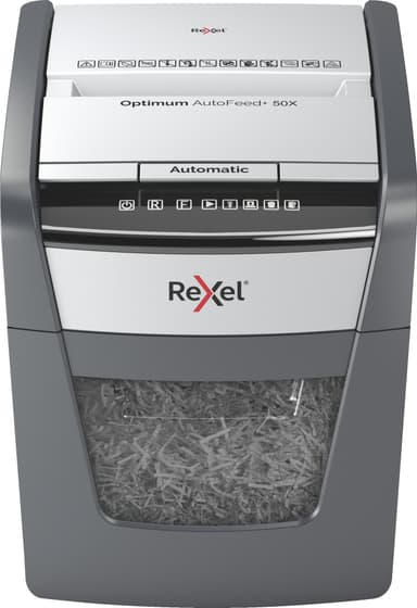 Rexel Optimum AutoFeed+ 50X tværskåret makulator