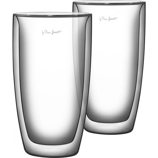 LAMART Latte Glass 2-pakke, 380 ml, dobbeltvægget borosilikatglas