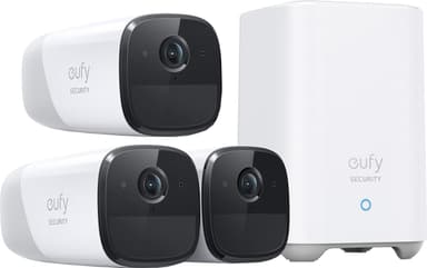 Eufy Cam 2 Pro 3-pakk+Eufy Security HomeBase 2 smart-overvågningsssæt