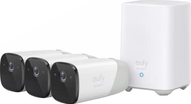 Eufy Cam 2 3-pak + Eufy Security HomeBase 2 smart-overvågningssæt