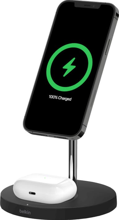 Belkin Boost Charge Pro 2-i-1 trådløs oplader med MagSafe 15W (sort)
