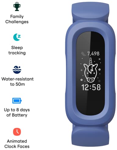 Fitbit Ace 3 aktivitetstracker til børn (blå/grøn)