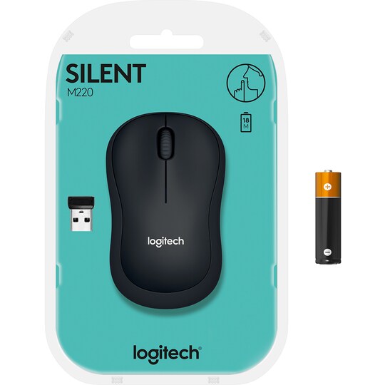 Logitech M220 Silent trådløs mus - sort