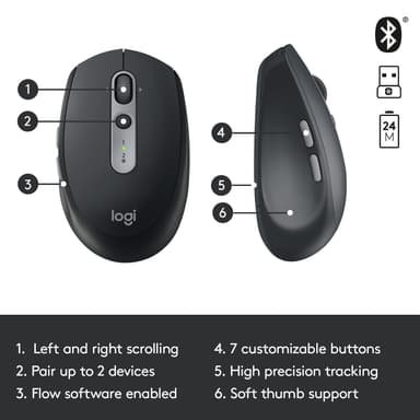 Logitech M590 Multi-Device Silent trådløs mus (sort)