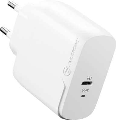 ALOGIC Rapid Power 65W GaN vægoplader + 2 m USB-C kabel (hvid)