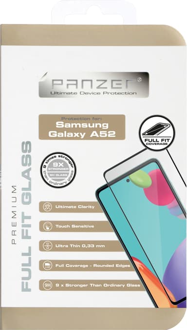 Panzer Full-Fit Samsung Galaxy A52/A52s/A53 5G skærmbeskytter (sort)