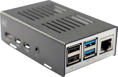Raspberry Pi 4 Chassi etui (sort/sølv)