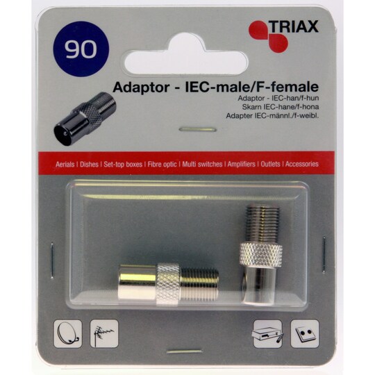 Triax adapter IEC-hanstik/F-hunstik (pakke m.2)