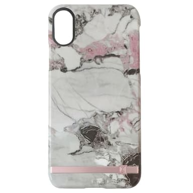 Uunique print design iPhone X etui (grå/pink marmor)