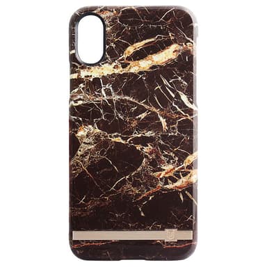 Uunique print design iPhone X etui (brun/guld marmor)