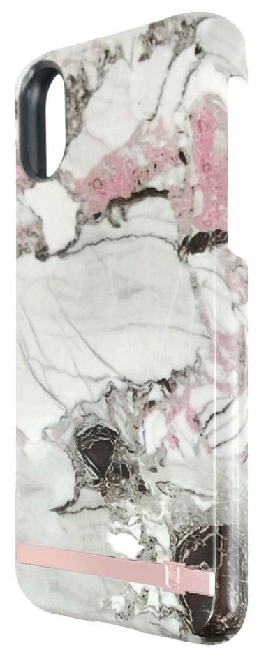 Uunique print design iPhone X etui (grå/pink marmor)
