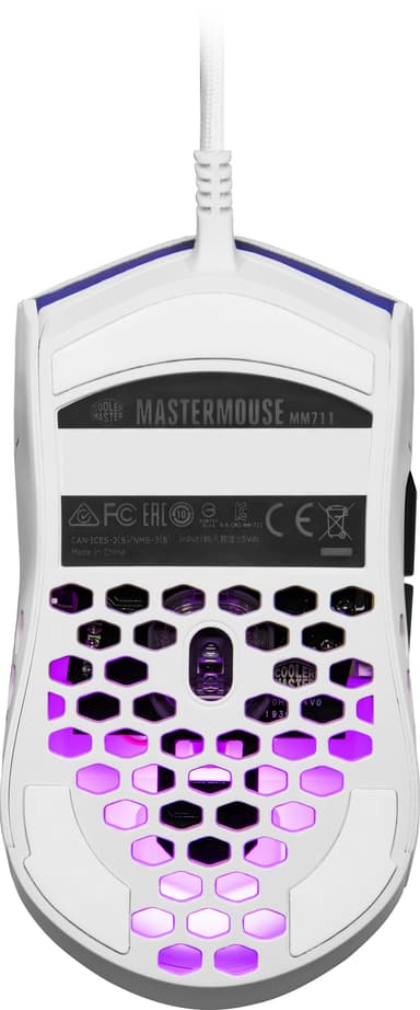 Cooler Master MM711 gaming mus (glossy white)