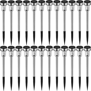 24x LED lampe med solceller - sølv