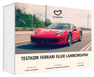 GoDream gavekort - Testkør en Ferrari eller Lamborghini