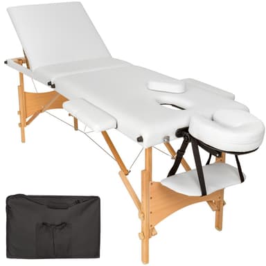 Massagebriks med 3 zoner, polstring + taske - hvid