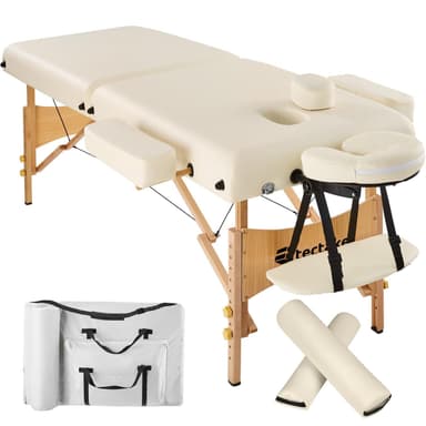 Massagebriks med 2 zoner, 7,5cm polstring + ruller + polstring - beige