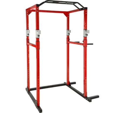 Power Rack træningsstativ - sort/rød