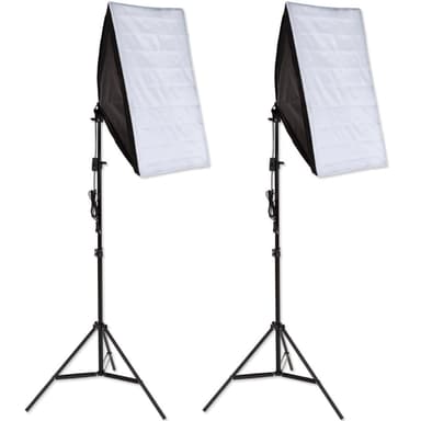 2x Studielys til digital og analog fotografering softbox med lampe model 1 - sort