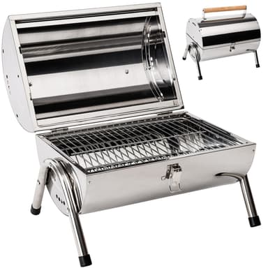 Grill i rustfrit stål - sølv