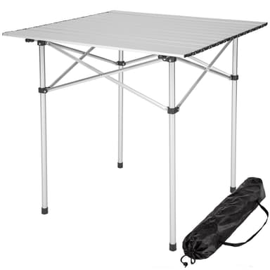 Campingbord Aluminium 70x70x70cm foldbar - grå