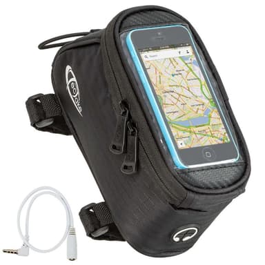 Cykeltaske til smartphone - sort, 18 x 8,5 x 8,5 cm