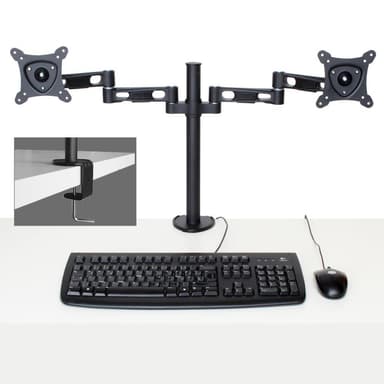 Dobbelt skærmholder til bord 25-66 cm (10-26 tommer) VESA 100 x 100 - sort