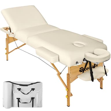Massagebriks med 3 zoner 10cm polstring + taske - beige