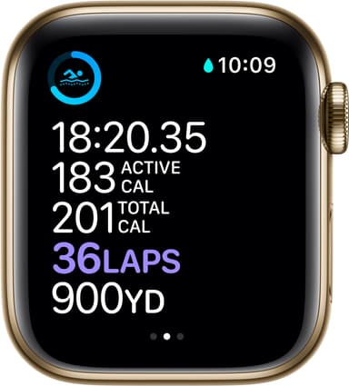 Apple Watch Series 6 40mm GPS+Cellular (gold steel/ navy sport band)