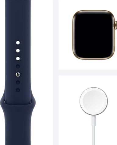 Apple Watch Series 6 44mm GPS+Cellular (gold steel/ navy sport band)