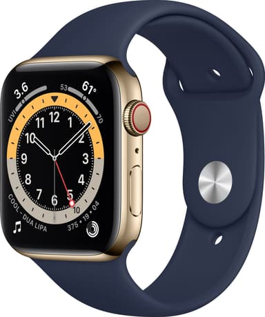 Apple Watch Series 6 44mm GPS+Cellular (gold steel/ navy sport band)