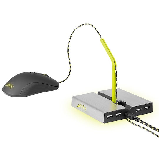 Xtrfy B1 holder til musekabel - med LED-lys og USB-hub