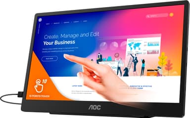 AOC 16T2 15,6" transportabel skærm (sort)