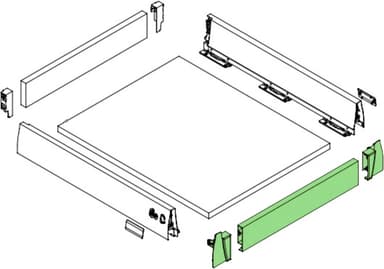 Epoq XP integreret skuffefront 100 cm lav (grå)