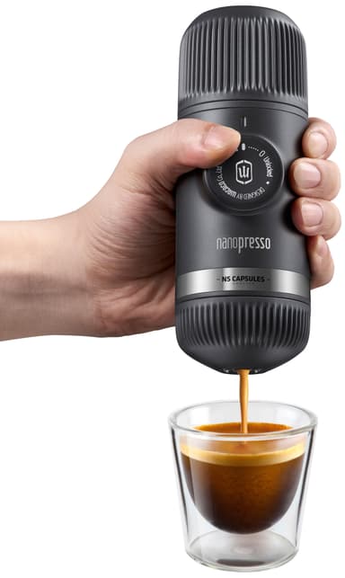 Wacaco Nanopresso bærbar espressomaskine med adapter NANOGREYNS