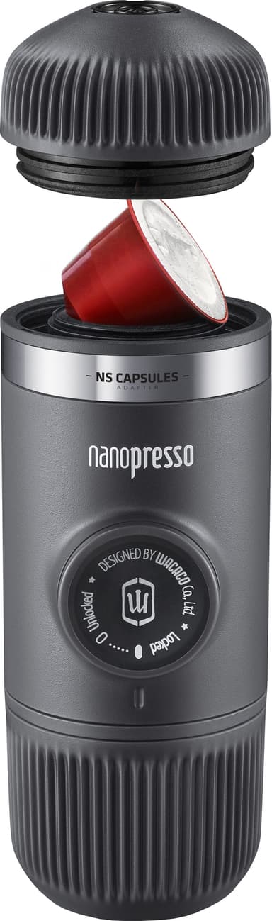 Wacaco Nanopresso bærbar espressomaskine med adapter NANOGREYNS