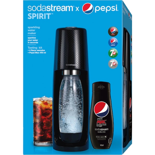 SodaStream Spirit sodavandsmaskine (sort + Pepsi bundle)