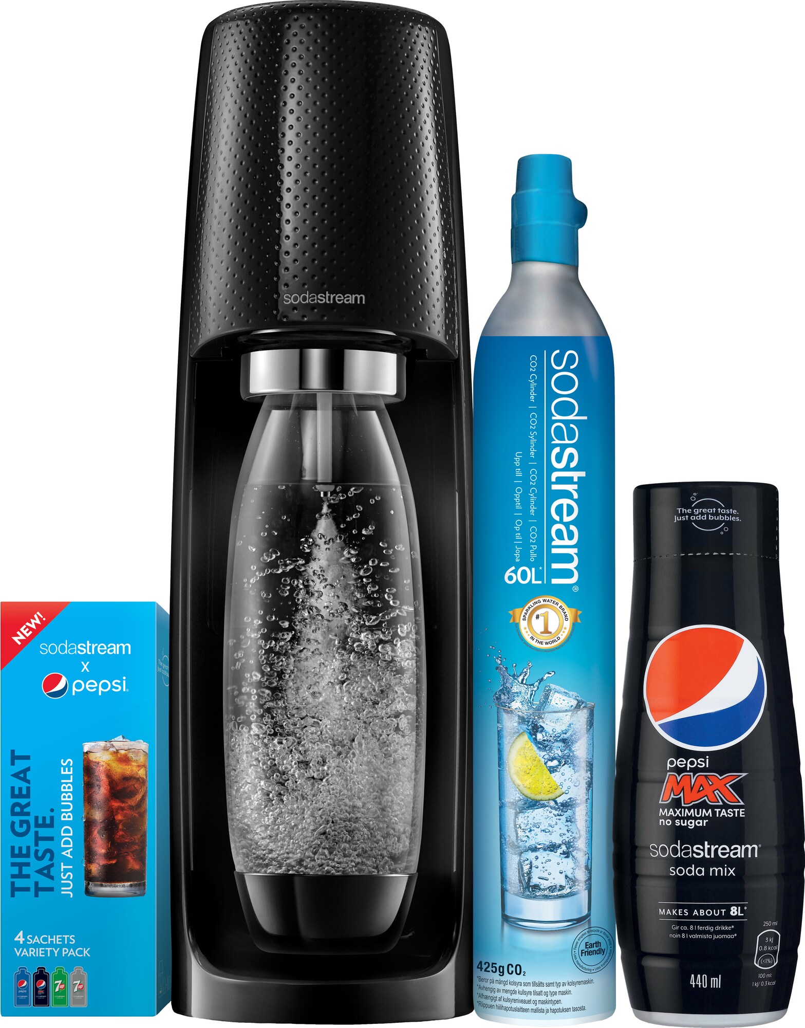 SodaStream Spirit sodavandsmaskine (sort + Pepsi bundle) thumbnail