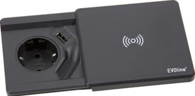 EVOline Square80 QI stikkontakt (sort)
