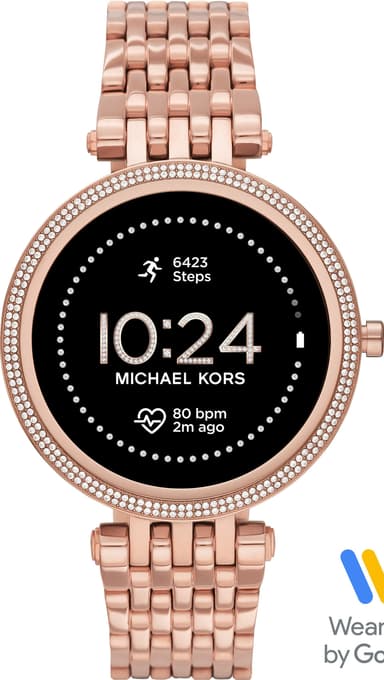 Michael Kors Gen 5E Darci 43mm smartwatch i rustfrit stål (pavé rose gold)
